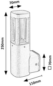 Rabalux 77033 - LED Kültéri fali lámpa KALISZ LED/7W/230V IP54 antracit