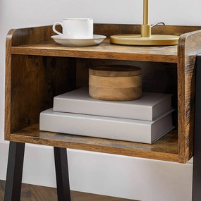 Éjjeliszekrény nyitott polccal, rusztikus barna 46x35x51 cm