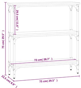 fekete szerelt fa tálalóasztal 75x22,5x75 cm