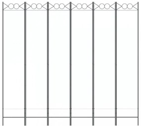 6-paneles fehér szövet térelválasztó 240x220 cm