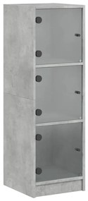 betonszürke magasszekrény üvegajtókkal 35 x 37 x 109 cm