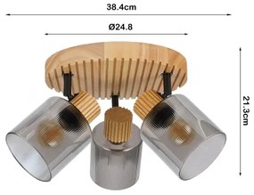 Brilagi - HYGGE spotlámpa 3xE14/15W/230V kaucsukfa/füstszínű