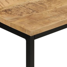 tömör nyers mangófa és vas tálalóasztal 110 x 30 x 75 cm