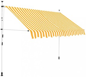 narancssárga-fehér csíkos kézzel feltekerhető napellenző 300 cm
