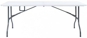 fehér HDPE összecsukható kerti asztal 180 x 72 x 72 cm