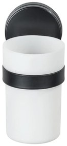 Static-Loc® Plus fekete-fehér fali fogkefetartó pohár - Wenko