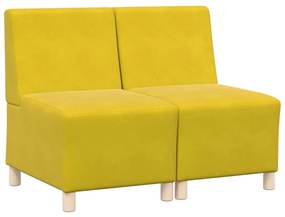 Karfa Nélküli Modularis Kanapé Egység 2 pcs Sárga