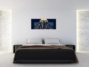 Kép – Geometrikus város (120x50 cm)