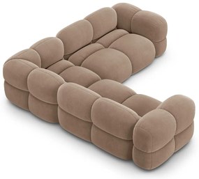 Barna bársony sarokkanapé Loretto – Cosmopolitan Design