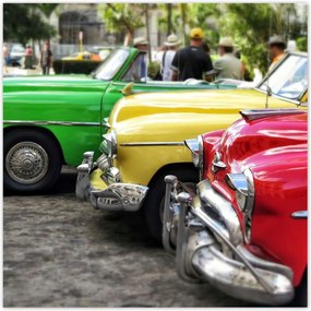 Poszterek 70x70 Régi kubai autók