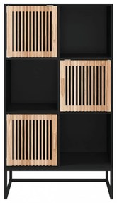 fekete szerelt fa magasszekrény 70 x 35 x 125 cm
