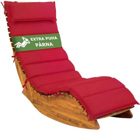 BALI szaunaágy párna, 58x7x177cmcm, piros Detex