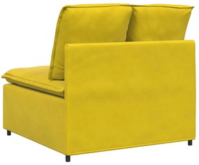 sárga moduláris kanapé középső modul párnákkal 100 cm