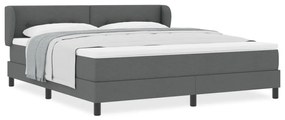 Boxspring Ágy Mattal Sötétszürke 180x200 cm Szövet