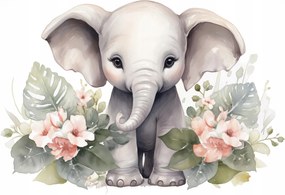 Fotótapéta Gyerekeknek aranyos állatok Elefánt+ Ragasztó 254 x 184