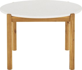 Étkezőasztal Terracina, fehér/natúr, ø 120 cm - House Nordic