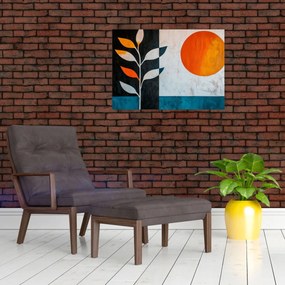 Üveg kép - Növény és nap absztrakciója (70x50 cm)