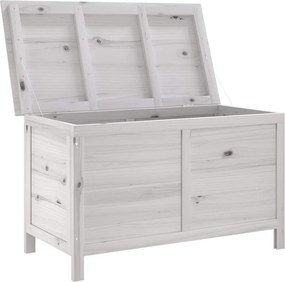 vidaXL fehér tömör fenyőfa kerti tárolóláda 99 x 49,5 x 58,5 cm