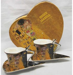 Klimt porcelán csésze aljjal 2 személyes szett díszdobozban A csók