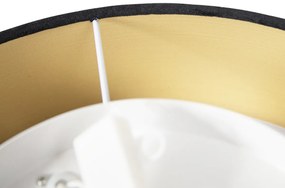 Modern mennyezeti lámpa fekete 40 cm aranyszínű belsejével - Drum