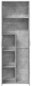 betonszürke szerelt fa magasszekrény 60 x 35 x 180 cm