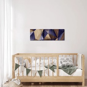 Kép - 3D fa háromszögek (órával) (90x30 cm)