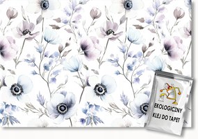 Fotótapéta Flizelina Akvarell Természet Virágok Lila Kék 350x250 ragasztó