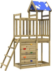 vidaXL Játék Torny Barna 110,5 x 52,5 x 215cm Szilárd Impregnált Fa