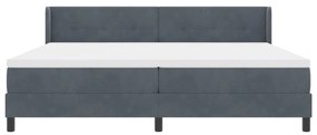 Boxspringágy Matraccal Sötétszürke 200x200 cm Bársony