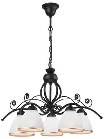 Csillár láncon RETRO II 5xE27/60W/230V fekete