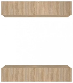 4 db sonoma-tölgy színű szerelt fa TV-szekrény 80 x 30 x 30 cm