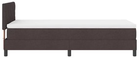 Box Spring Ágy Matraccal &amp; LED Sötétbarna 100x200 cm Szövet