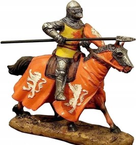 Lovas lovag figura, címerruhába öltözött