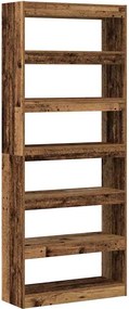 vidaXL Könyvespolc polcokkal Öreg fa 80 x 30 x 198 cm Faanyag
