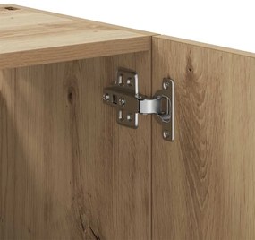 kézműves tölgy színű szerelt fa faliszekrény 60 x 31 x 60 cm