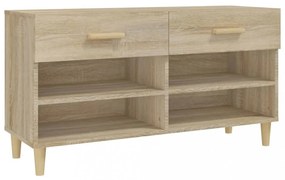 sonoma-tölgyszínű szerelt fa cipőszekrény 102x35x55 cm