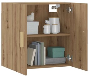 kézműves tölgy színű szerelt fa faliszekrény 60 x 31 x 60 cm