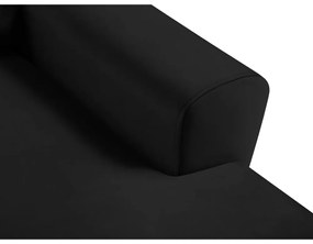 Fekete bársony kinyitható tárolóhelyes sarokkanapé (jobb oldali-heverő résszel) Kyoto – Cosmopolitan Design