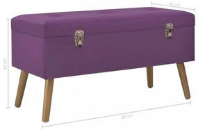 lila bársonypad tárolórekesszel 80 cm