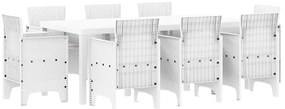vidaXL Kert étkező szett 9 pcs Fehér Polipropilén