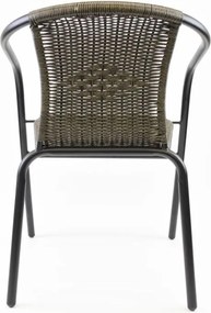 Kerti bisztrószék egymásba rakható sötétszürke