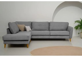 Sötétszürke kordbársony sarokkanapé (bal oldali) Paris – Scandic