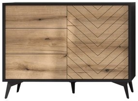 Szekrény DIAMOND 77x104 cm fekete/barna