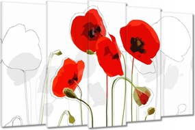 Vászonkép 150x95 Piros pipacs Virágok