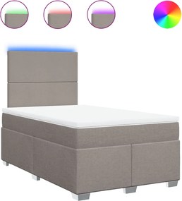 vidaXL tópszínű szövet rugós ágy matraccal 120 x 190 cm