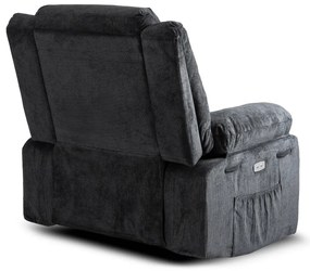 Elektromosan Vezérelhető Masszázsfunkciós Relaxfotel Sötétszürke Színben. JASPER