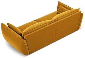 Mustársárga bársony kanapé 208 cm Vanda – Mazzini Sofas
