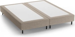 Bézs kárpitozott franciaágy ágytámla nélkül 140x200 cm Whale – Micadoni