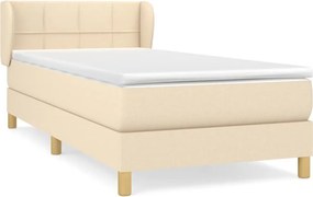 vidaXL krémszínű szövet rugós ágy matraccal 80 x 200 cm
