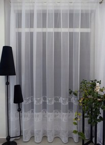 Mg Függöny 42010 mintás alsó Fehér 300x250cm Kész Szalaggal M